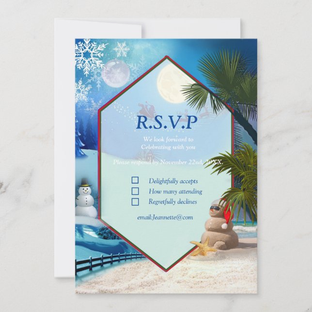 Noël en hiver et collection été Invitation (Devant)
