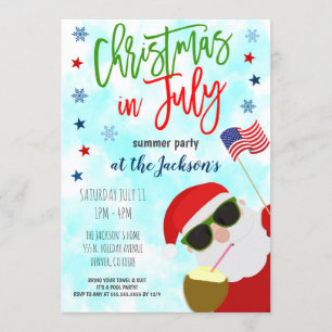 Noël en juillet Fête Invitation