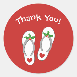 Noël en juillet Vacances plage flip flop stickers