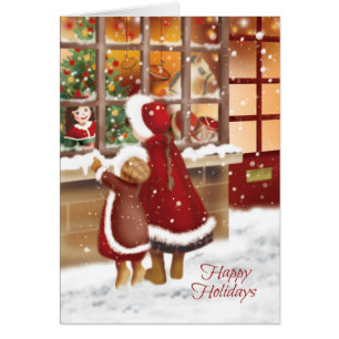 Noël. Enfants vintages de style regardant dans le