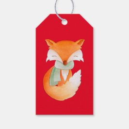 Noël Enveloppé renard étiquette cadeau art