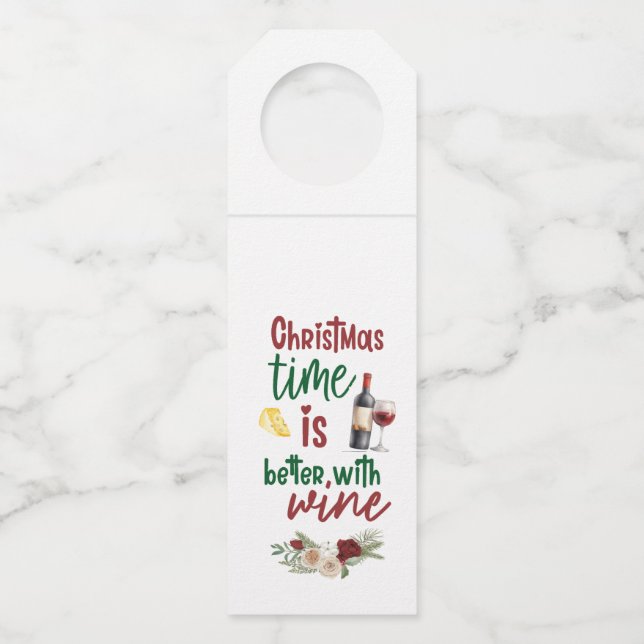 Noël est mieux avec les étiquettes porte-bouteille (Devant)