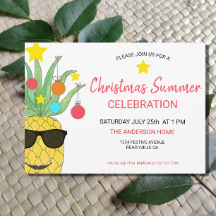 Noël Été Ananas Fête Invitation