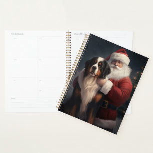 Noël festif du chien de montagne bernois du Père N