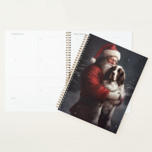 Noël festif Springer Spaniel Santa Claus