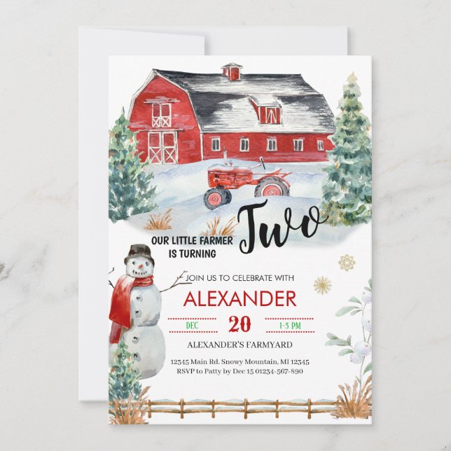 Noël Fête Anniversaire Invitation (Devant)