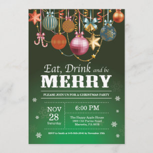 Noël Fête Invitation Manger Boire Joyeux
