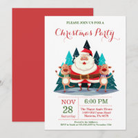 Noël Fête Invitation Santa Claus