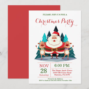 Noël Fête Invitation Santa Claus