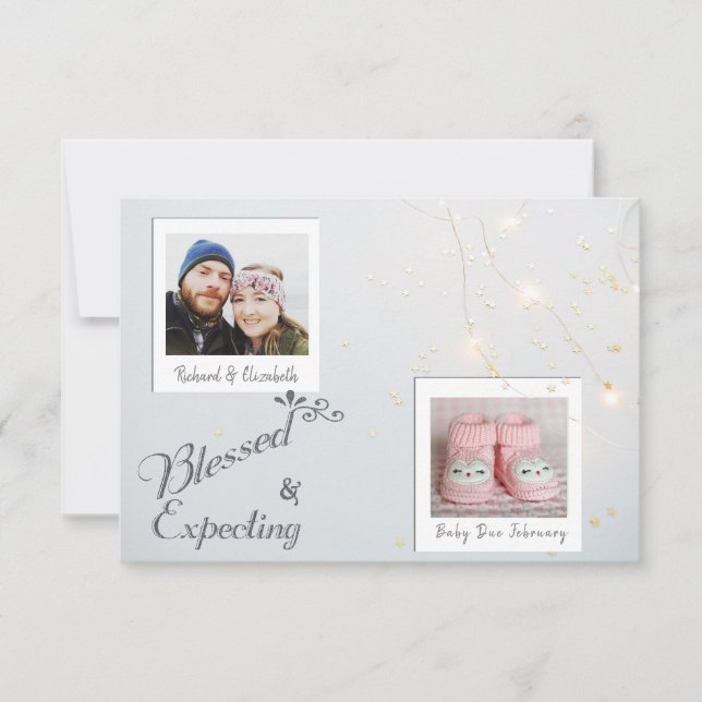Noël Fête photo Grossesse Faire-part (Devant)
