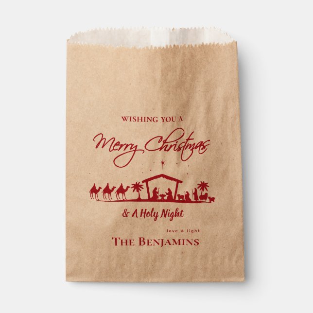 Noël Fêtes Thème de la Nativité Favoriser les sacs (Devant)