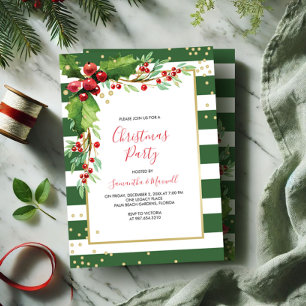 Noël, fonction Invitation - Green Stripes