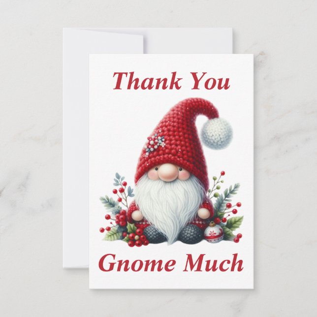 Noël Gnome Carte de remerciements (Devant)