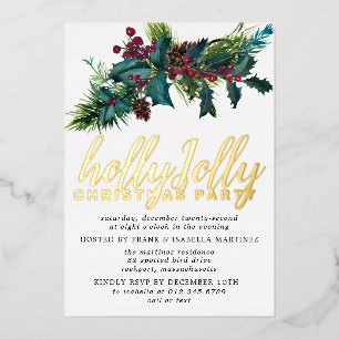 Noël Gold Foil Invitation Postcarc