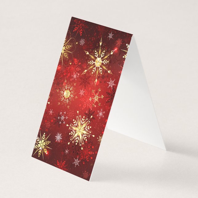 Noël Golden Snowflakes sur Arrière - plan rouge (Back)