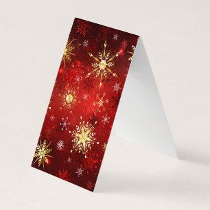 Noël Golden Snowflakes sur Arrière - plan rouge
