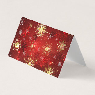 Noël Golden Snowflakes sur Arrière - plan rouge