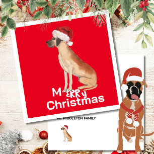 Noël Great Dane Chien Merry Carte de voeux