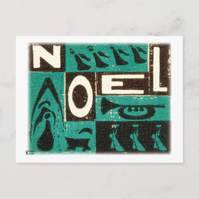 Noel Green Feiertagspostkarte (Vorderseite)