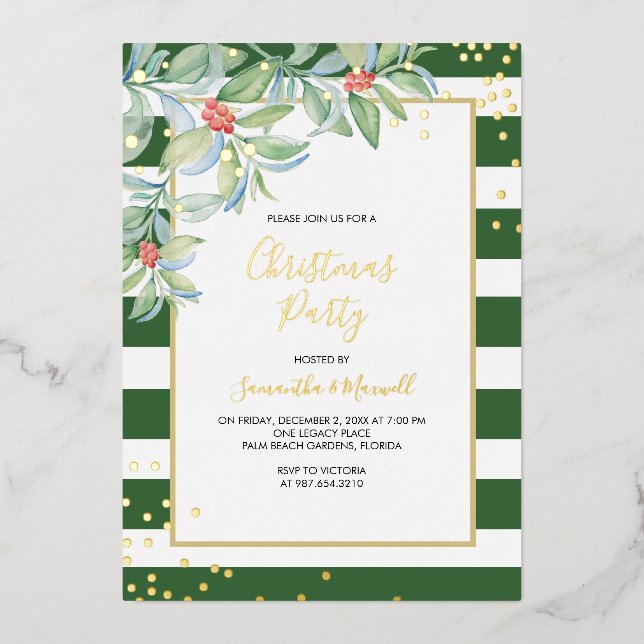 Noël Green Stripes vacances (Recto)