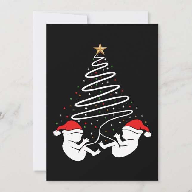 Noël Grossesse bébé jumeaux Noël Faire-part (Devant)