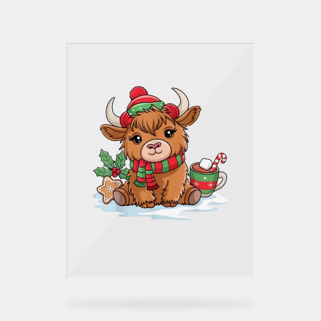 Noël Highland Cow Cute Heifer Cow Santa Hat M (Recto)