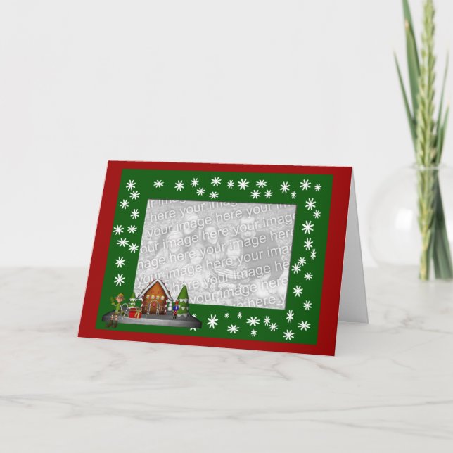 Noël Homme Elf Scène Carte photo de vacances (Devant)