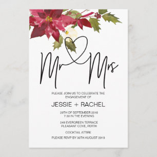 Noël Invitations de M. et Mme Engagement Party