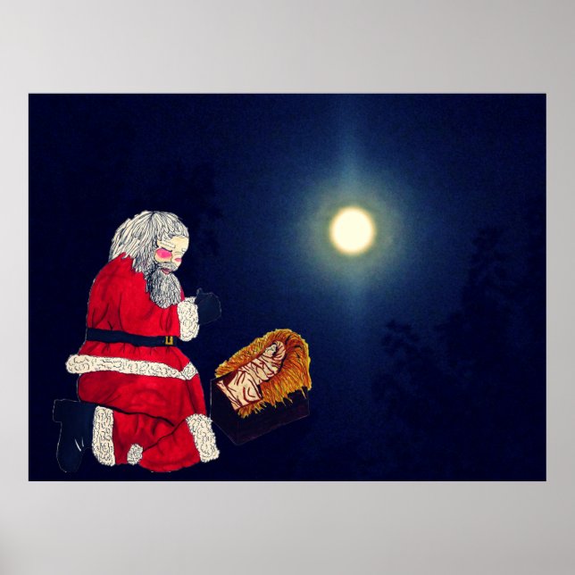 NOËL JÉSUS ET PÈRE NOËL POSTER (Devant)