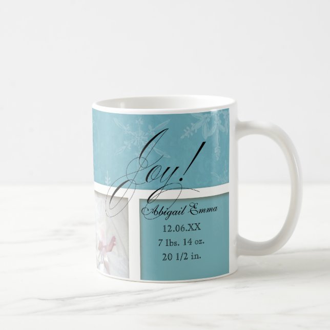 Noël Joy Nouveau bébé Nouveau-né Photo Mug (Droite)