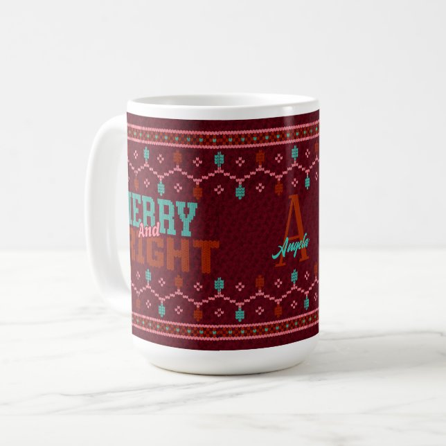 Noël Joyeux et brillant moche Sweat Mug (Devant gauche)