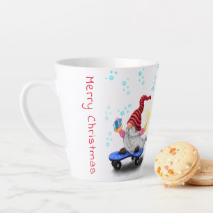 Noël Latte Mug cadeau patineur Gnome avec cadeaux