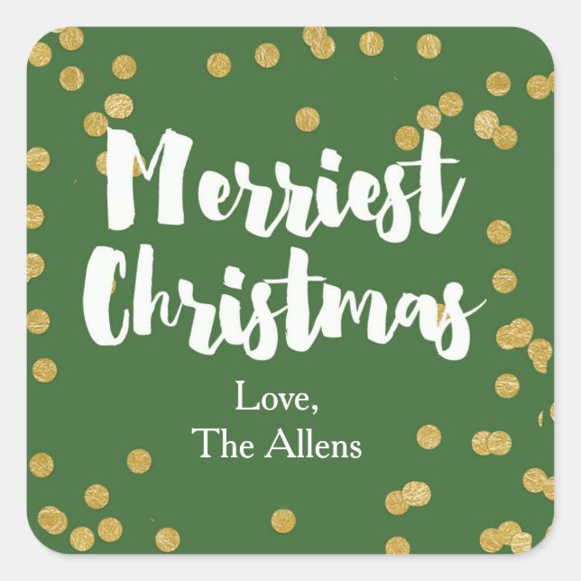 Noël le plus joyeux - Sticker or vert ou sceau (Devant)
