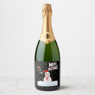 Noël Le Snowman Sparkling Vin Étiquette