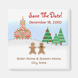 Noël / Mariage d'hiver Enregistrer la date Magnet