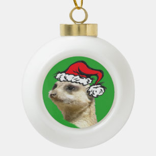 Noel Meerkat Cust. Ornement Bal en céramique