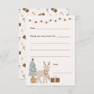 Noël Merci note / remplir la carte blanche