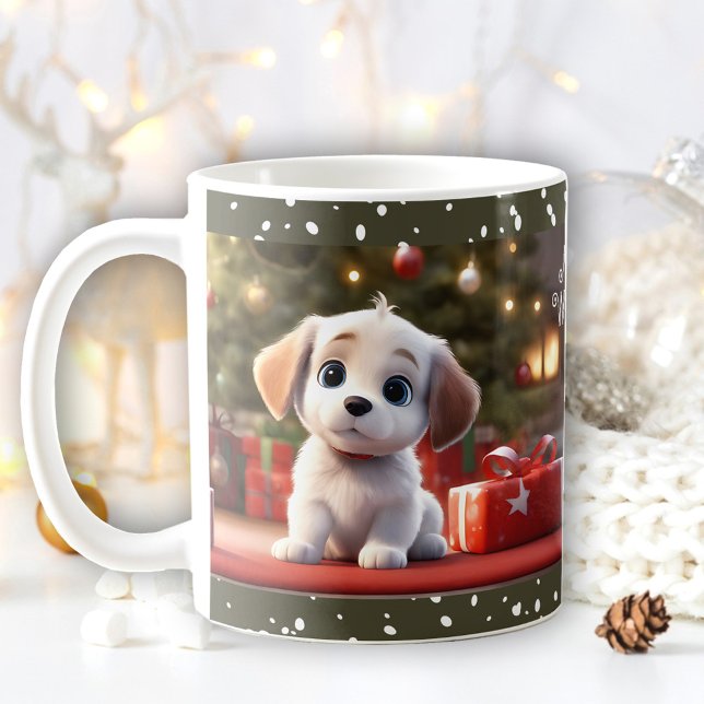 Noël mignon Amoureux des chiens chiot nom Mug (Christmas Cute Puppy Dog Lover Name Mug)