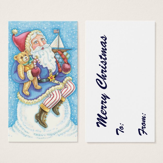 Noël mignon, le Père Noël sur Snowball avec jouets (Devant & derrière)