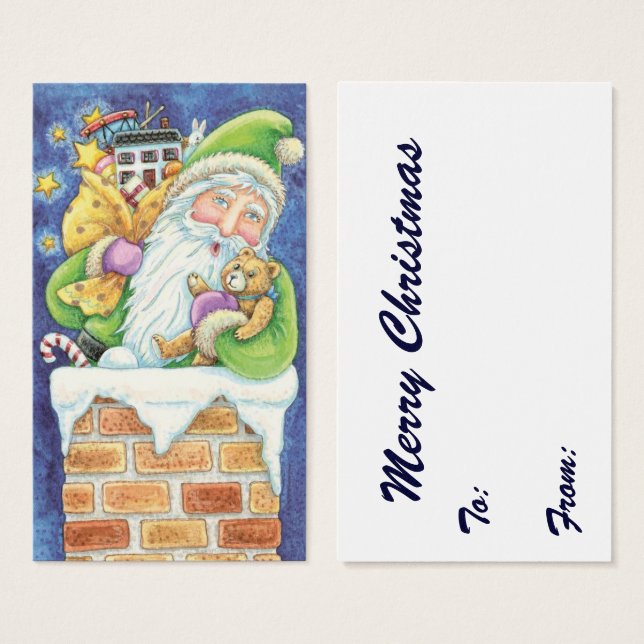 Noël mignon, Père Noël à Chimney avec jouets (Devant & derrière)