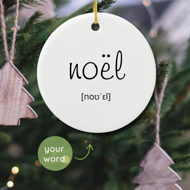 Noël Minimal White Christmas Tree Elegantes Skript Keramik Ornament (Von Creator hochgeladen)