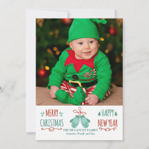 Noël Mittens Carte photo de vacances