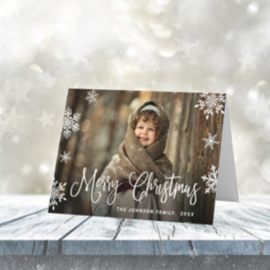 Noël moderne Joyeux vacances 3 Carte photo