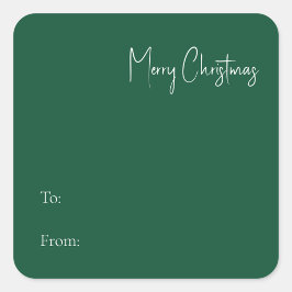 Noël moderne | Sticker Carré vert à de
