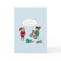 Noël monocycle | Carte de Noël drôle à vélo