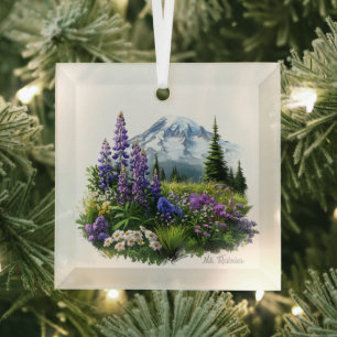 Noël Mt. Rainier Ornement en verre