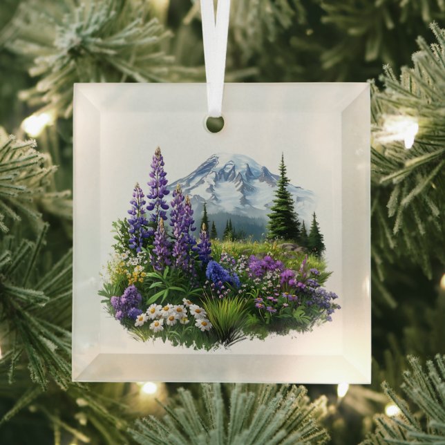 Noël Mt. Rainier Ornement en verre (Insitu)