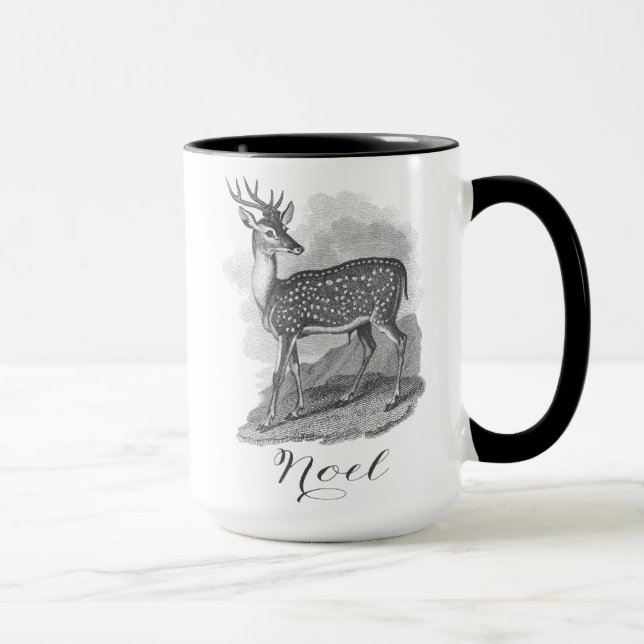 Noel mug with an beautiful antique deer etching. tasse (Rechts)