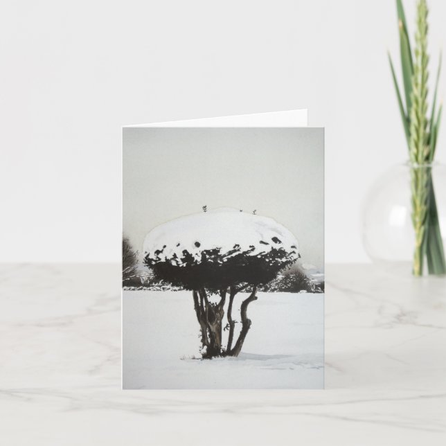 Noël neige paysage carte de note (Devant)