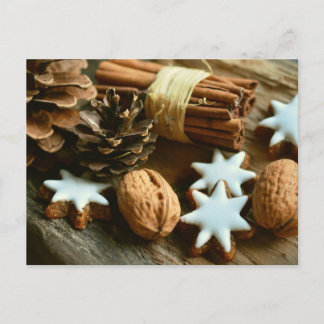 Noël noix cannelle biscuits carte postale
